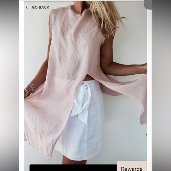 LJC designs Ziggy linen top beige size small - Picture 6 of 7